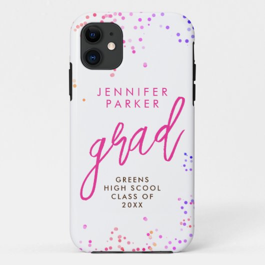 Trendy Wit Roze Roze Verlopen Handgeschreven Scrip Case-Mate iPhone Case (Achterkant)