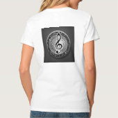 Trendy wit T-shirt met muzikaal symbool (Achterkant)