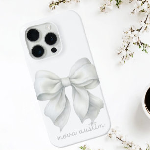 Trendy witte boog gepersonaliseerd met naam monogr iPhone 15 pro case