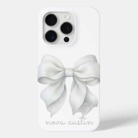 Trendy witte boog gepersonaliseerd met naam monogr Case-Mate iPhone case (Achterkant)