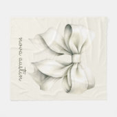 Trendy witte boog gepersonaliseerd met naam monogr fleece deken (Voorkant (Horizontaal))