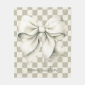 Trendy witte boog gepersonaliseerd met naam monogr fleece deken (Voorkant)