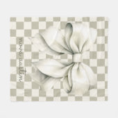 Trendy witte boog gepersonaliseerd met naam monogr fleece deken (Voorkant (Horizontaal))