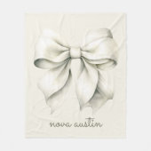 Trendy witte boog gepersonaliseerd met naam monogr fleece deken (Voorkant)