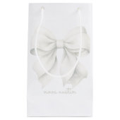 Trendy witte boog gepersonaliseerd met naam monogr klein cadeauzakje (Voorkant)