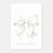 Trendy witte boog gepersonaliseerd met naam monogr post-it® notes (Voorkant)