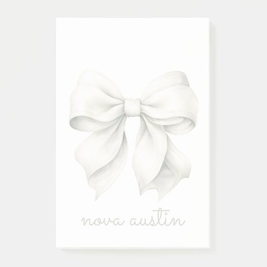 Trendy witte boog gepersonaliseerd met naam monogr post-it® notes (Voorkant)