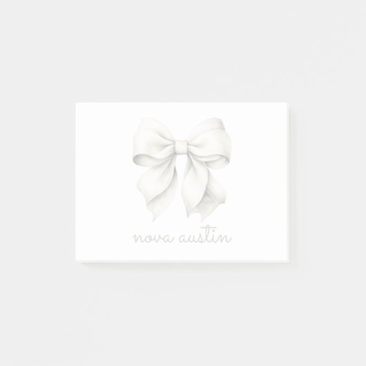 Trendy witte boog gepersonaliseerd met naam monogr post-it® notes (Voorkant)
