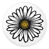 Trendy Witte Daisy Flower - Hippie Floral Mode Keramische Knop (Voorkant)