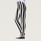 Trendy witte en zwarte verticale strepen leggings (Links)