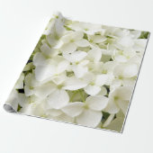 Trendy Witte Hydrangea Floral Cadeaupapier (Uitgerold)