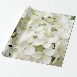 Trendy Witte Hydrangea Floral Cadeaupapier