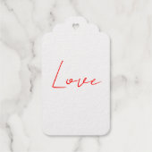 Trendy Witte Liefde Bruiloft Handschrift Naam Cadeaulabels (Achterkant)