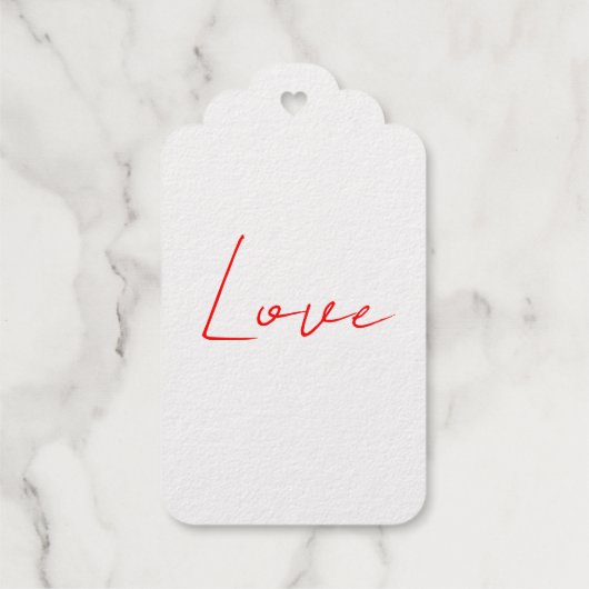 Trendy Witte Liefde Bruiloft Handschrift Naam Cadeaulabels (Achterkant)