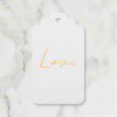 Trendy Witte Liefde Bruiloft Handschrift Naam Cadeaulabels (Voorkant)