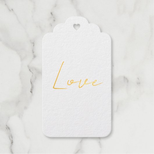 Trendy Witte Liefde Bruiloft Handschrift Naam Cadeaulabels (Voorkant)