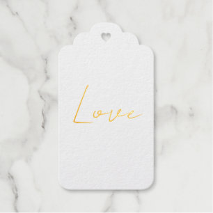Trendy Witte Liefde Bruiloft Handschrift Naam Cadeaulabels