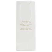 Trendy witte lint boog bruiloft dank u wijn cadeautas (Achterkant)