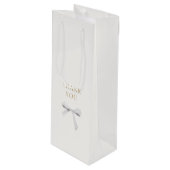 Trendy witte lint boog bruiloft dank u wijn cadeautas (Voorkant Gekanteld)