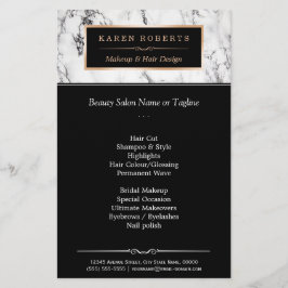 Trendy Witte Marmeren Make-up & Haar Schoonheidssa Flyer