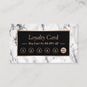 Trendy Witte Marmeren Salon Loyalty Punch Kaart (Voorkant)