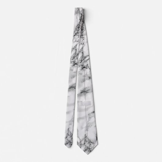 Trendy witte marmeren stenen Stropdas (Achterkant)