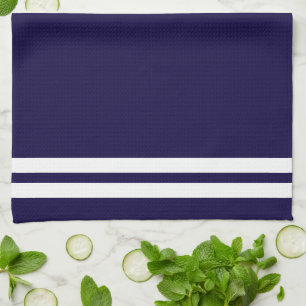 Trendy witte nautische kompas op Navy Blue Theedoek