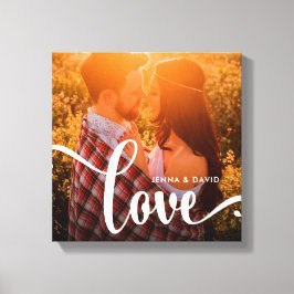 Trendy witte overlay | Liefde met foto Canvas Afdruk