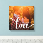 Trendy witte overlay | Liefde met foto Canvas Afdruk (Insitu (Houten vloer))