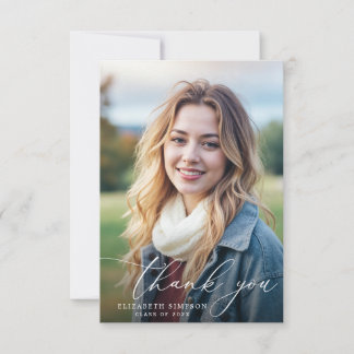 Trendy witte scriptie afstudeer dank je kaart