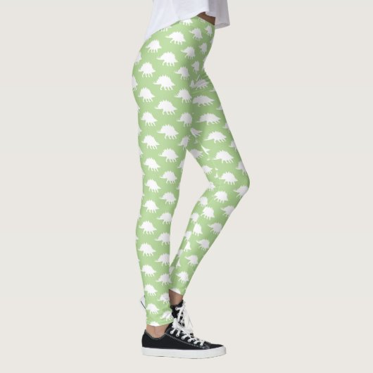 Trendy witte Stegosaurus dinosaurus silhouetten Leggings (Rechts)