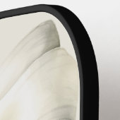 Trendy witte strik gepersonaliseerd met naam en mo pickleball paddle (Links Detail)