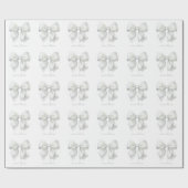 Trendy Witte Strik Gepersonaliseerd Met Naam Monog Cadeaupapier (Vlak)