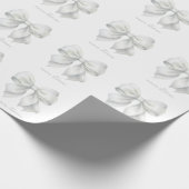 Trendy Witte Strik Gepersonaliseerd Met Naam Monog Cadeaupapier (Hoek)