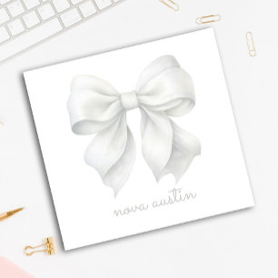 Trendy Witte Strik Met Naam Initiaal Monogram Post-it® Notes