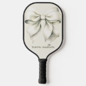 Trendy Witte Strik Met Naam Initiaal Personalized Pickleball Paddle (Achterkant)