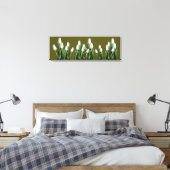 Trendy witte tulp bloemen koele groene boho modern canvas afdruk (Insitu (Slaapkamer))