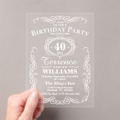 Trendy witte typografie volwassen verjaardagsfeest acryl uitnodigingen (Insitu (Draagbaar))