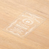 Trendy witte typografie volwassen verjaardagsfeest acryl uitnodigingen (Laagn)