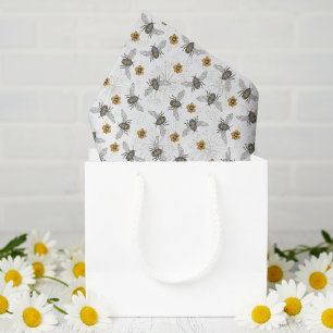 Trendy Witte Zoemende Lente & Zomer Honingbij Tissuepapier