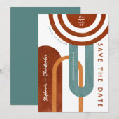 Trendy Woestijn Modern Boog Huwelijk Opslaan de Da Save The Date (Voorkant / Achterkant)