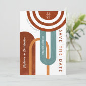 Trendy Woestijn Modern Boog Huwelijk Opslaan tot d Save The Date (Staand voorkant)