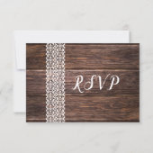 Trendy wood and lace bruiloft RSVP + keuze uit de  (Achterkant)
