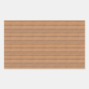 Trendy Wood Custom Blank Natuur Elegante Sjabloon Rechthoekige Sticker