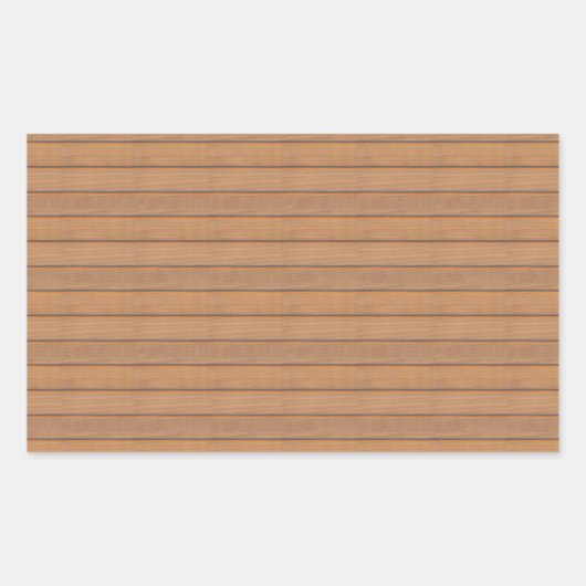 Trendy Wood Custom Blank Natuur Elegante Sjabloon Rechthoekige Sticker (Voorkant)