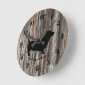 Trendy Wood Faux Basset Hound Wall klok (Hoek)