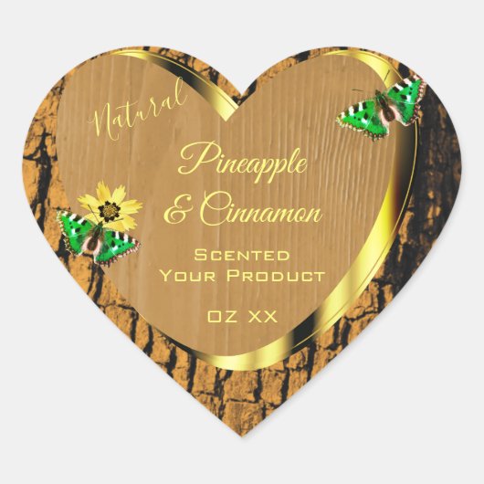 Trendy Wood Grain Rustic Tree Bark Product Labels (Voorkant)