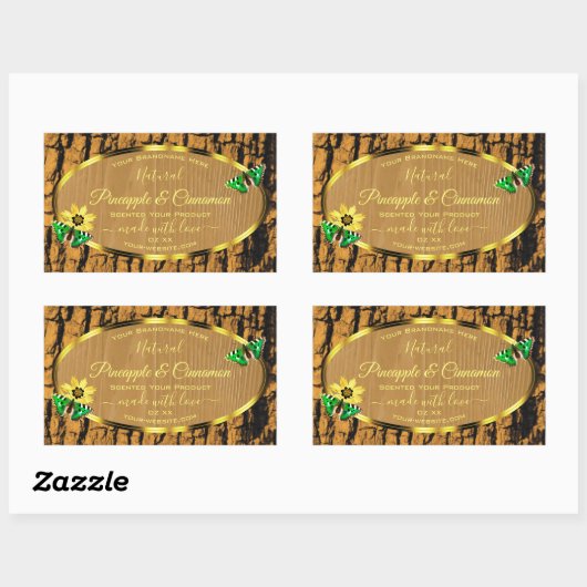 Trendy Wood Grain Rustic Tree Bark Product Labels (Vel)