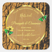 Trendy Wood Grain Rustic Tree Bark Product Labels (Voorkant)