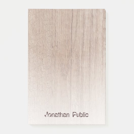 Trendy Wood Kijk Sjabloon Verstoorde tekst Elegant Post-it® Notes (Voorkant)